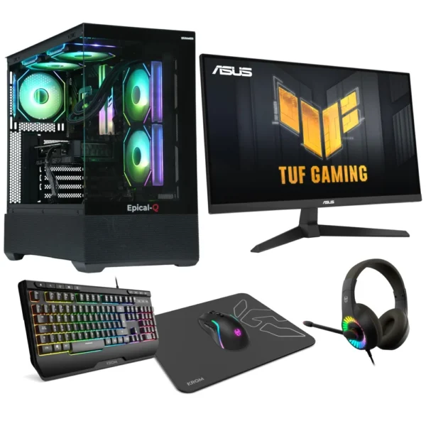 Epical-Q Pack Gaming Epic117 AMD Ryzen 7 9700x, 32GB, 1TB NVME, RTX 5070 12GB + Windows 11 Pro + Monitor 27" 180Hz QHD + Combo Gaming