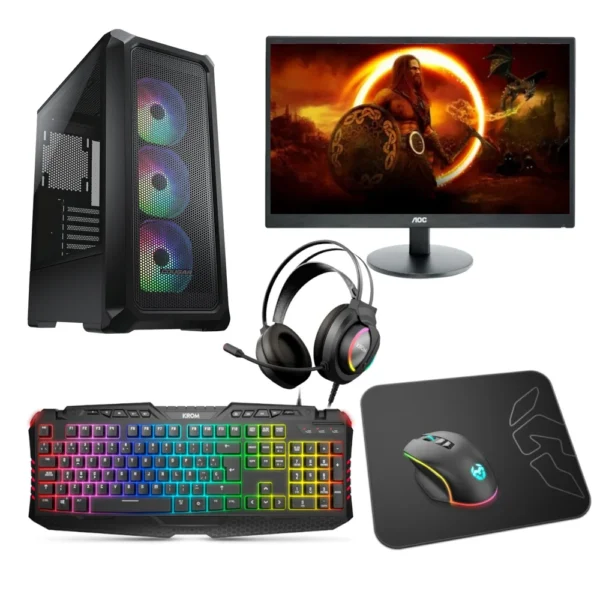 Epical-Q Pack Gaming GPlus10 AMD Ryzen 5 5600G, 16GB, 1TB SSD, Windows 11 Home + Monitor 23.8" + Combo Gaming